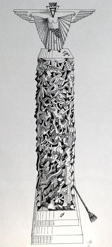 Hexe auf Siegessäule, 1975, Tusche, 35x70.jpg